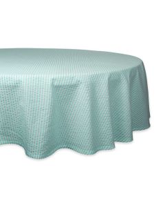 AQUA SEERSUCKER TABLECLOTH 70 ROUND